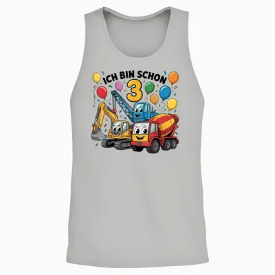 Children's T-Shirt with German Text "ich Bin Schon 3 Years" Unisex Tank Top - Ash