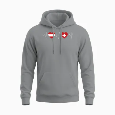 österreich Flagge Schweiz Flagge österreich Schweiz Unisex Hoodie - Sport Grey