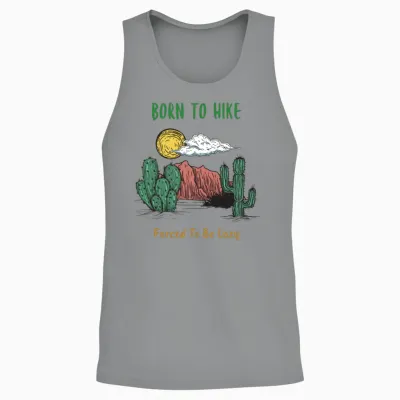 Born to Hike, Forced to Be Lazy Funny Unisex Tank Top - Sport Grey