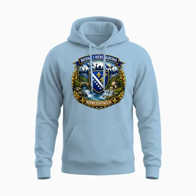 Bosnien Herzegowina Fans & Ljiljani Unisex Hoodie - Light Blue