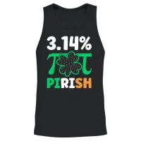 3.14% Pirish Funny St. Patricks Math Geek Pi Day Unisex Tank Top - Black – 2