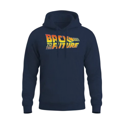 Back to the Future Logo Unisex Hoodie - Navy