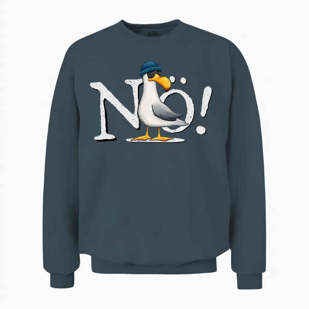Nö! Mach Ich Nich! Kein Bock Nichtstun Nordsee Ostsee Möwe Unisex Sweatshirt in Dark Heather