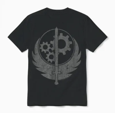 Fallout Video Game Brotherhood of Steel Logo Unisex T-Shirt - Black