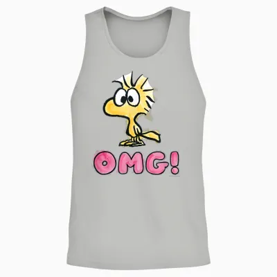 Peanuts - Snoopy Woodstock Omg Unisex Tank Top - Ash