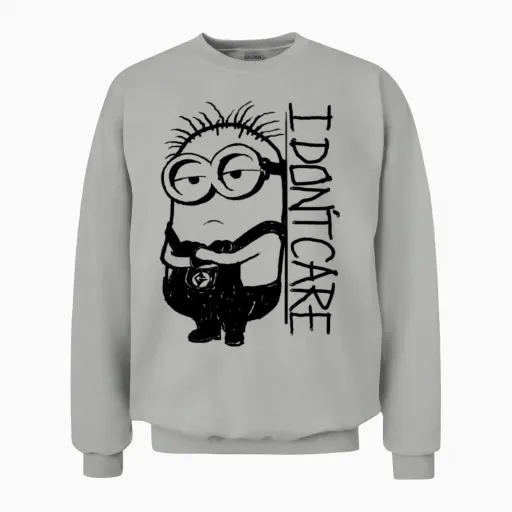 Minions Phil I Don't Care Unisex Sweatshirt in Ash