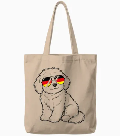 Deutsche Flagge Hund Deutsch Deutschland Hunde Tote Bags - Natural