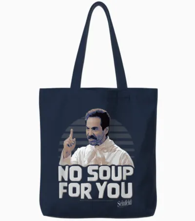 Seinfeld No Soup for You Chef Scold Tote Bags - Navy