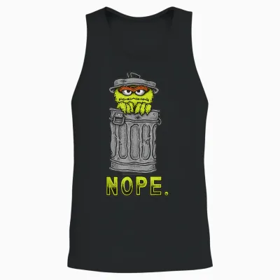 Sesame Street Oscar Nope, Sesamstrasse Unisex Tank Top - Black