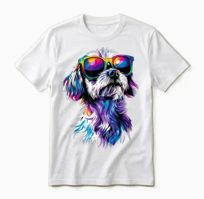 Malteser Mit Sonnenbrille Maltese Hunde Liebe Süßer Malteser Unisex T-Shirt - White