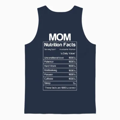 Thanksgiving Christmas Funny Mom Nutrition Facts Unisex Tank Top - Navy