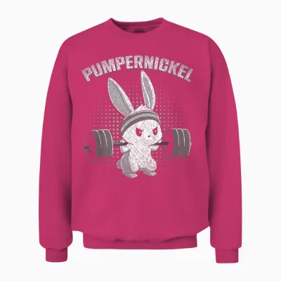Pumpernickel Fitness Bunny Easter Bunny Gym Rabbit T-Shirt, Black Unisex Sweatshirt - Heliconia