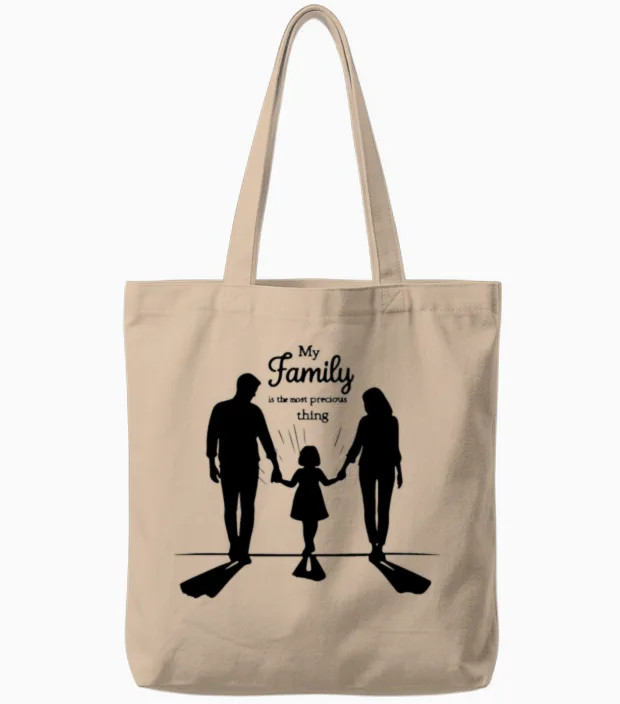 Funny Family Quote My Family Is the Most Precious Tote Bags in Natural