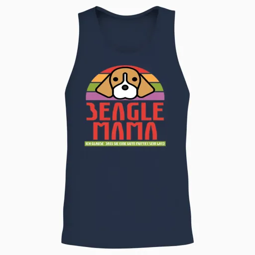 Beagle Dog Puppy Dogs Pet Cute Dog Lover Bulldog Unisex Tank Top - Navy