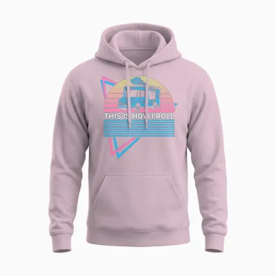 Ice Cream Retro Unisex Hoodie - Light Pink