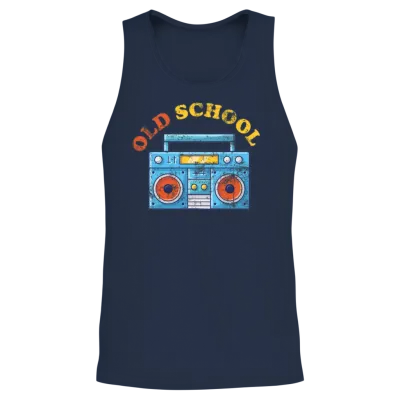 Old School Ghettoblaster Retro Unisex Tank Top - Navy