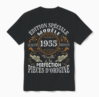 Birthday 69 Years Man Woman Humour 1955 T-Shirt, Black Unisex T-Shirt - Black