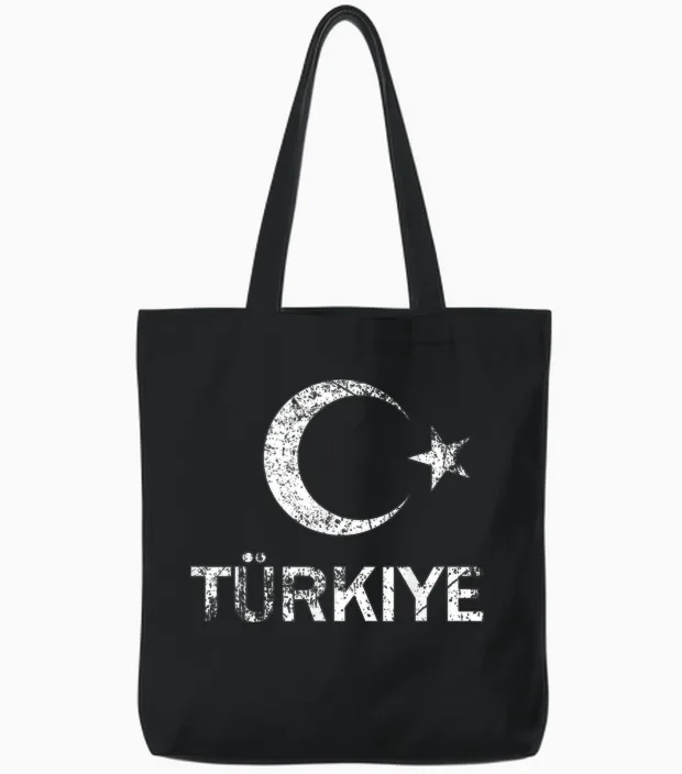 Türkische Flagge Türkiye Tote Bags in Black