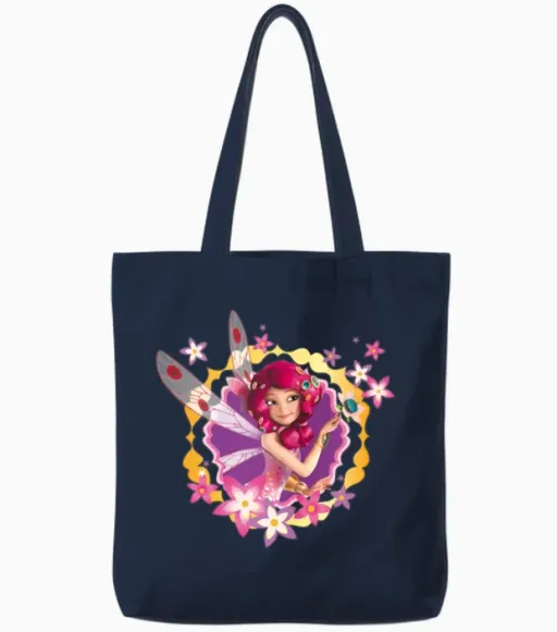 Mia & Me Flowers and Mia the Elf Tote Bags in Navy