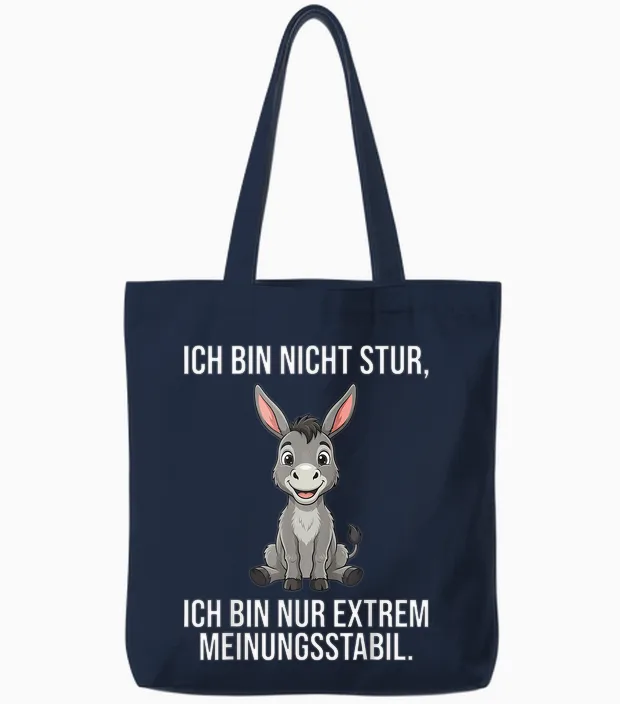 Ich Bin Nicht Stur Extrem Meinungsstabil Esel Tote Bags in Navy
