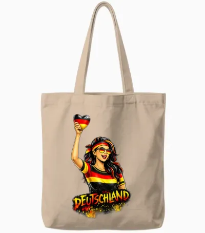 Deutschland T-Shirt Herz Deutsche Flagge Germany Tote Bags - Natural