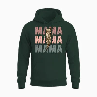 Retro Vintage Leopard Mama Unisex Hoodie - Forest
