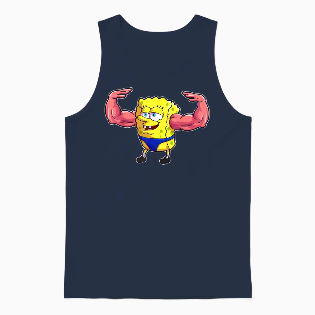 Mademark X Spongebob Squarepants - Spongebob Musclebob Squarepants Unisex Tank Top in Navy