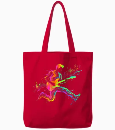 Guitar Player Guitarist for Man Child and Boy Tote Bags - Red