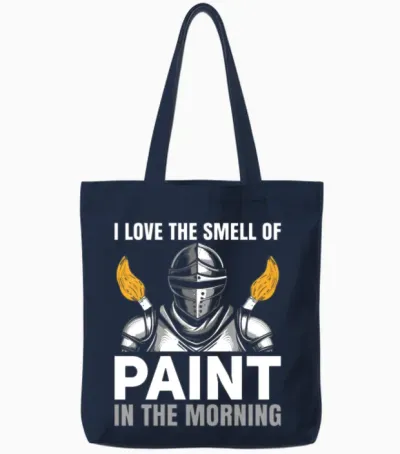 Funny Miniatures Painting Tote Bags - Navy