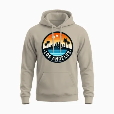 Los Angeles Retro Unisex Hoodie - Sand