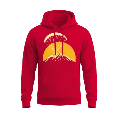 Paramotoring Retro Unisex Hoodie - Red