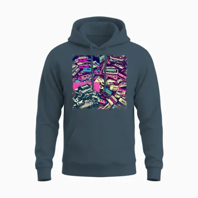 Retro Cassette Tapes Unisex Hoodie - Dark Heather