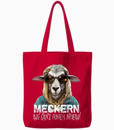 Meckern Auf Ganz Hohem Niveau! Lustiges Ziegen Tote Bags - Red