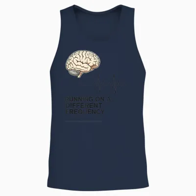 Laufen Auf Einer Anderen Frequenz Adhs Autismus Neurodivergent Unisex Tank Top - Navy