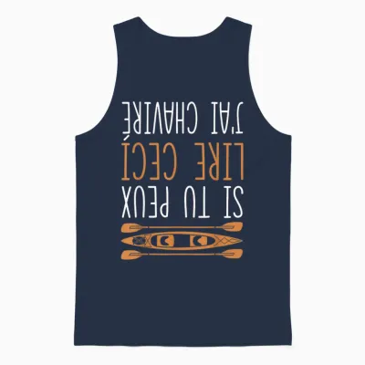 Funny if You Can Read This I Capsized Canoe Kayak T-Shirt, Black, S Unisex Tank Top - Navy