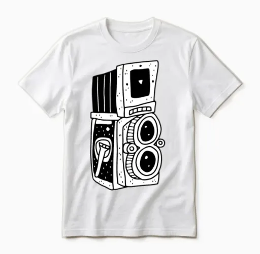 Retro Camera Photography Unisex T-Shirt in White