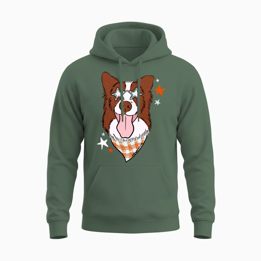 Star Dog - Lovers Unisex Hoodie in Military Green
