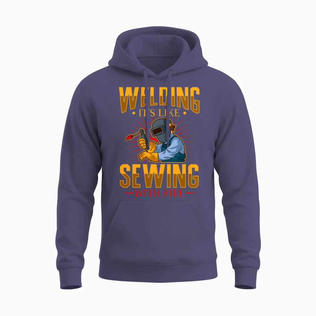 Welder Funny Funny Welding Gift Unisex Hoodie in Heather Sport Dark Navy