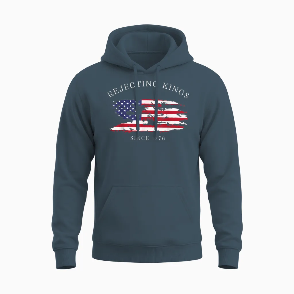 Funny Rejecting Kings Since 1776 Democracy America Us Unisex Hoodie in Dark Heather