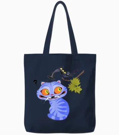Kpop Demon Hunters Halloween Derpy & Sussy Playing With Tote Bags - Navy