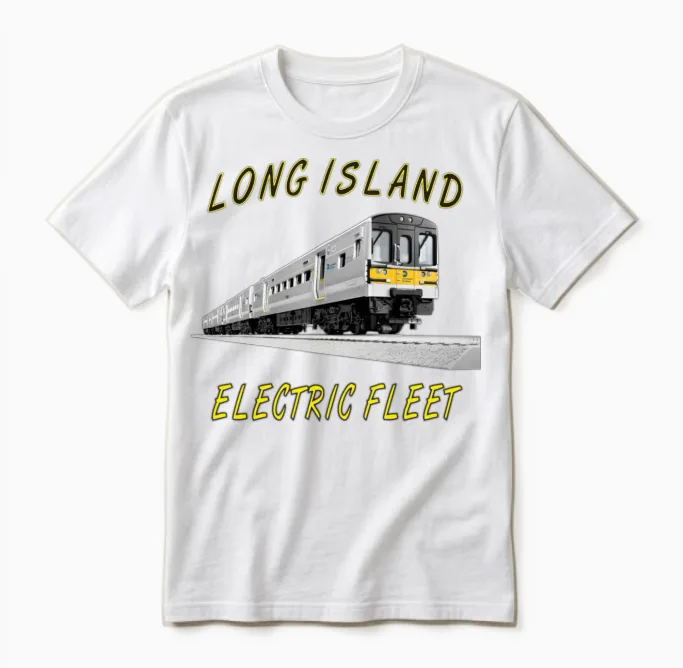 Lirr M7 Elec Fleet.png Unisex T-Shirt in White