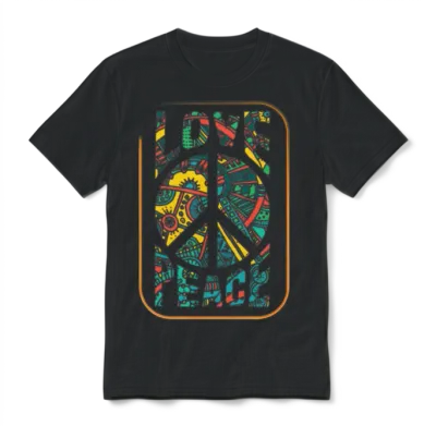 Love and Peace Freedom Unisex T-Shirt - Black
