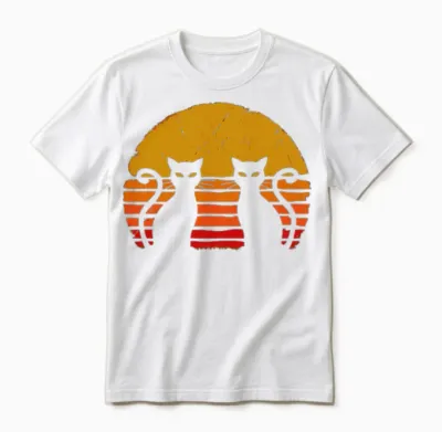 Retro Cat Unisex T-Shirt - White