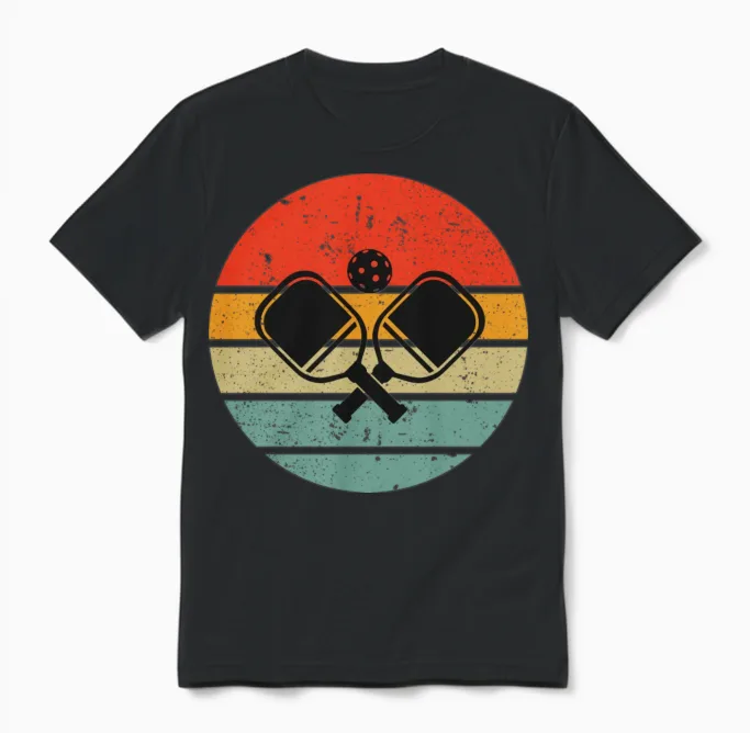 Pickleball Sport Cool Unisex T-Shirt in Black