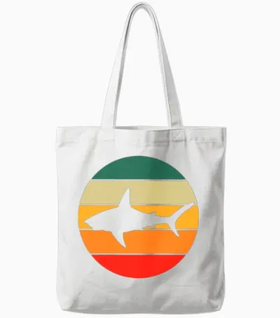 Retro Shark Tote Bags - White