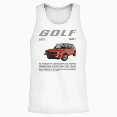 Volkswagen Red Vw Golf Gti M1 with Lettering Unisex Tank Top - White