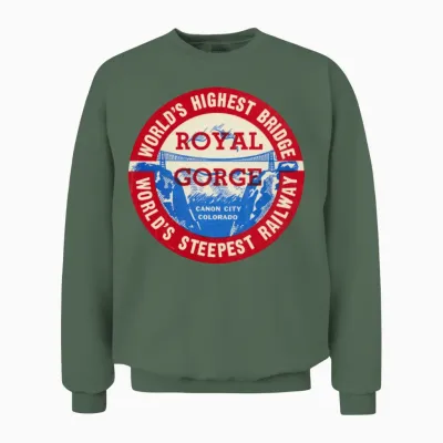 Royal Gorge of Canon City Colorado Unisex Sweatshirt - Military Green