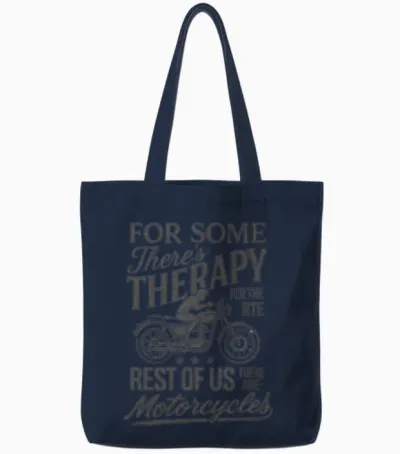 Therapy on Two Wheels Tote Bags - Navy