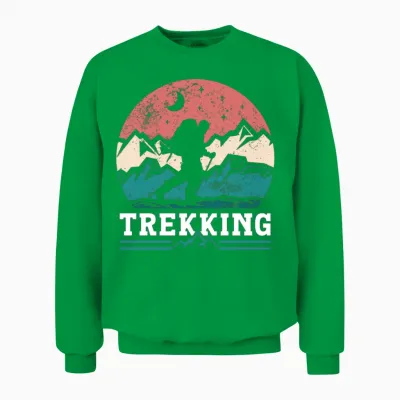 Trekking Hiking Hike Hiker Lover Unisex Sweatshirt - Irish Green