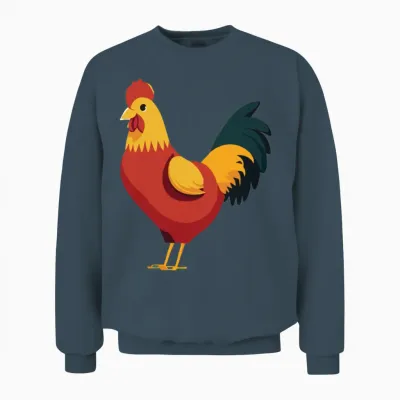 Retro Style Cute Chicken Rooster Unisex Sweatshirt - Dark Heather
